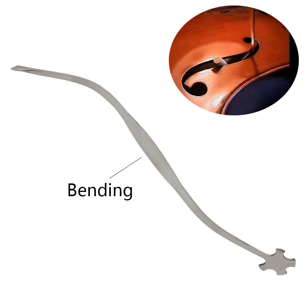 Irin violin viola sound post setter lodret rustfrit stål søjlekrog værktøjsstrenge instrumentdel tilbehør