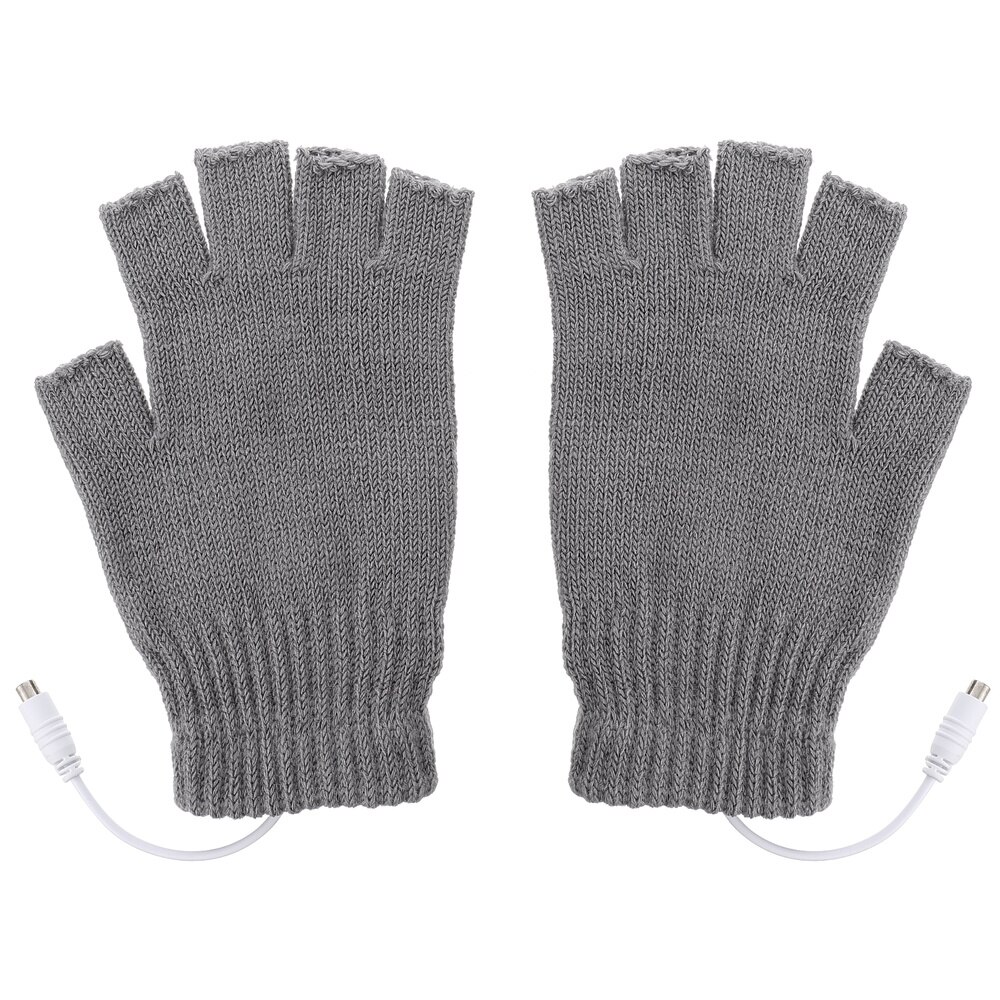 Mitaines chauffantes USB, 1 paire, moitié ou doigt entier, tricot