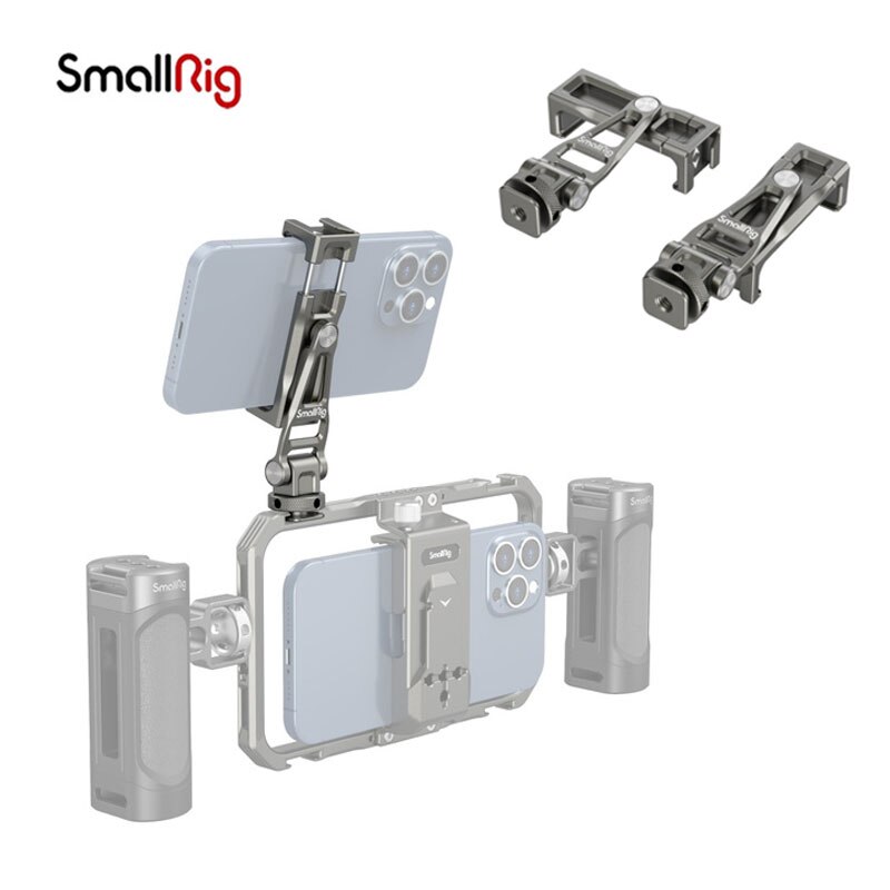 SmallRig Multifunctional Universal Metal Smartphone Holder with Cold Shoe Mount and 1/4-20 Threaded Holes Portable 3559