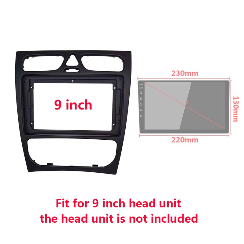 Fascias de voiture de 9 pouces, Kit de cadre de tableau de bord pour Mercedes BENZ c-klasse W203 clk-klasse W209 g-klasse W463 Vito Viano W639