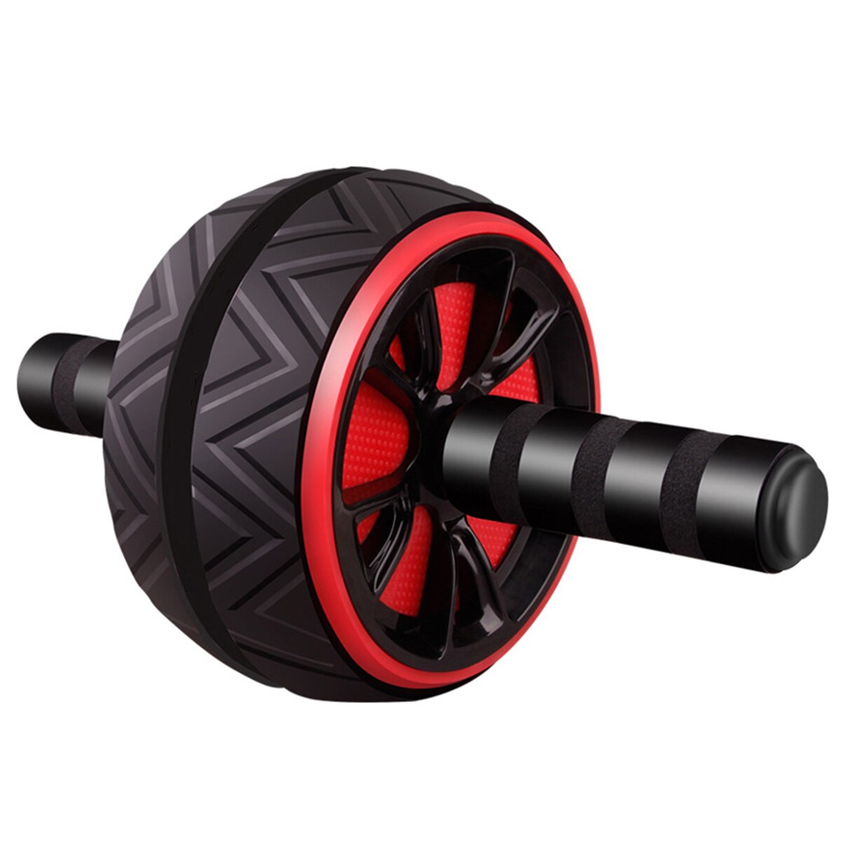 ABS Abdominal Roller Exercise Wheel Fitness Equipment Mute Roller For Arms Back Belly Core Trainer Body Shape Trainning: Red