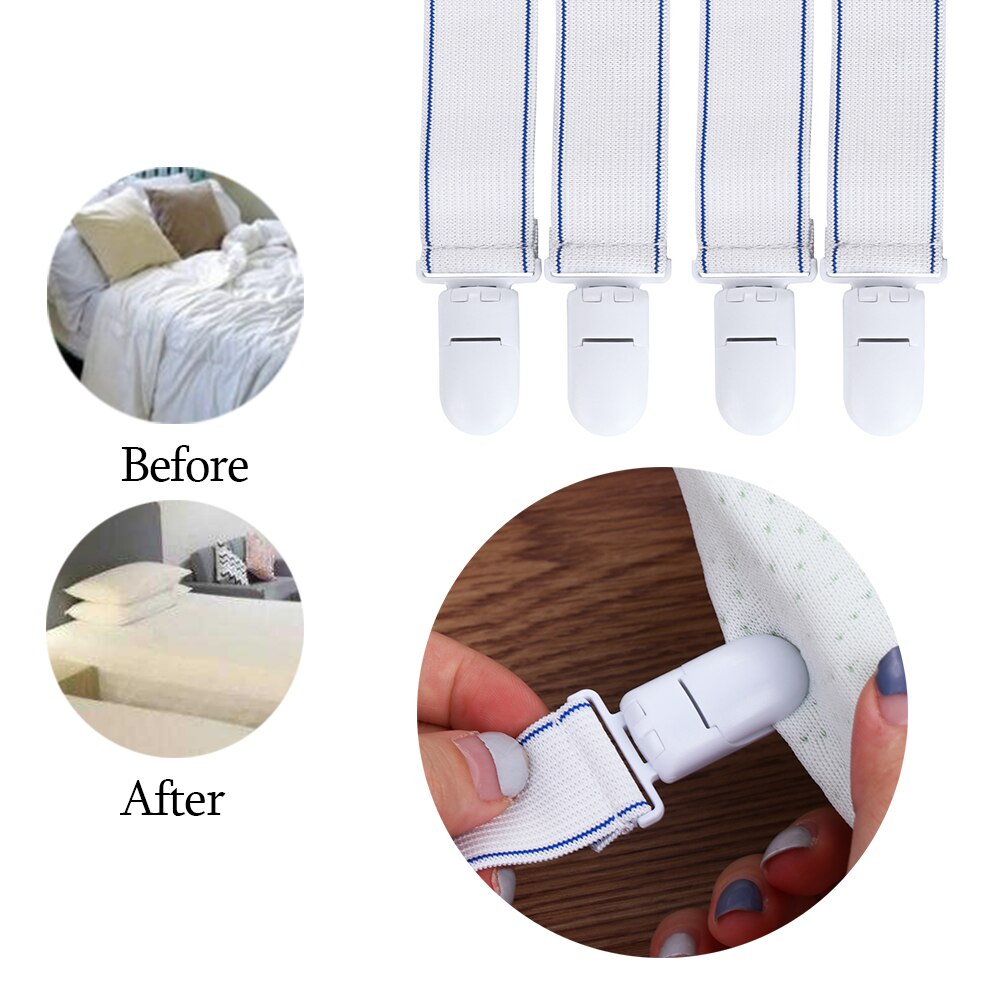 4 STUKS Lakens Gesp Elastische Riem Matras Clip Deken Grijpers Fastener Wasknijpers Beddengoed Houder Home Living Accessoires