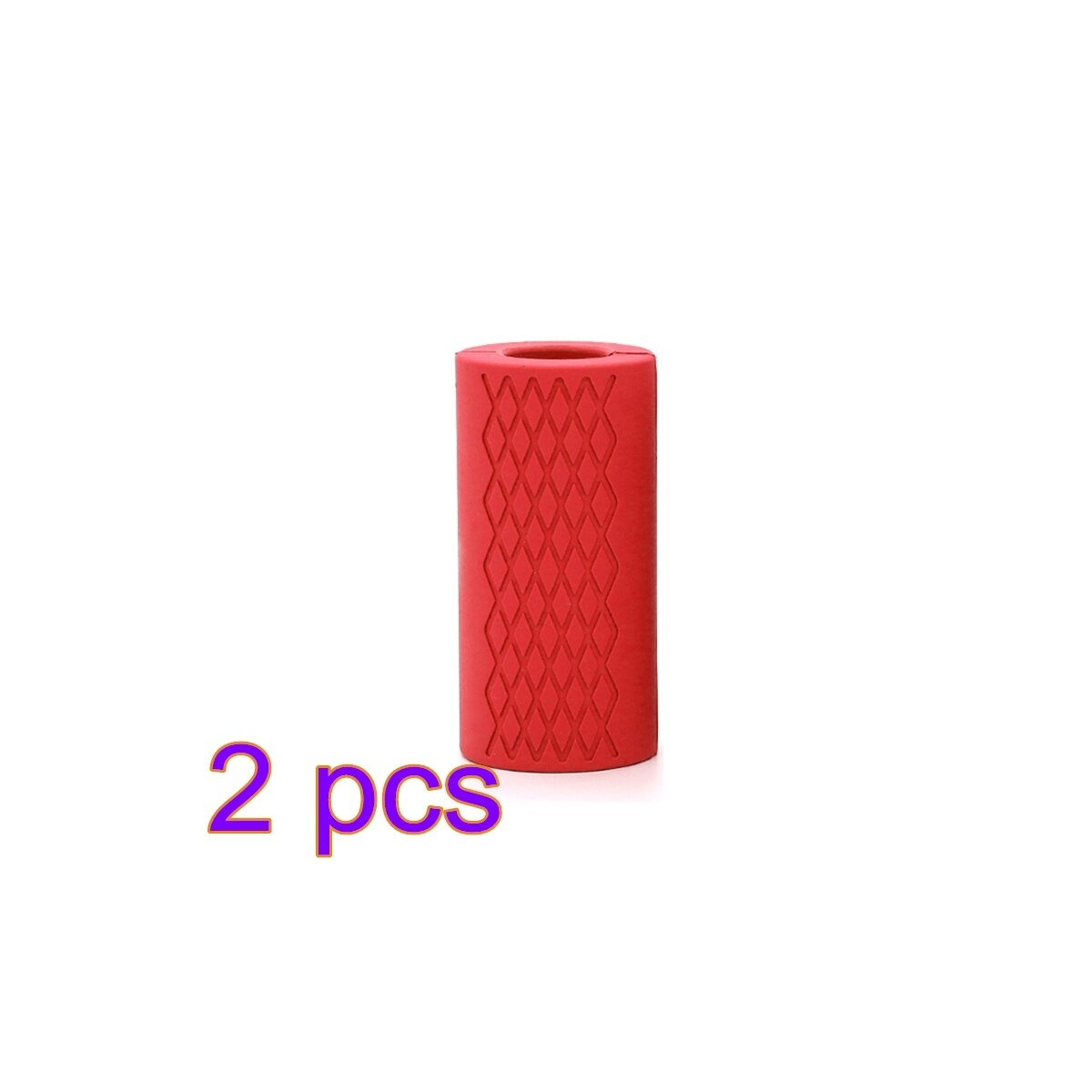 1 Paar Halter Dikke Bar Handgrepen Pull Up Gewichtheffen Ondersteuning Barbell Grip Siliconen Anti-Slip Bescherm Pad Voor Fitness training: 2pcs Red