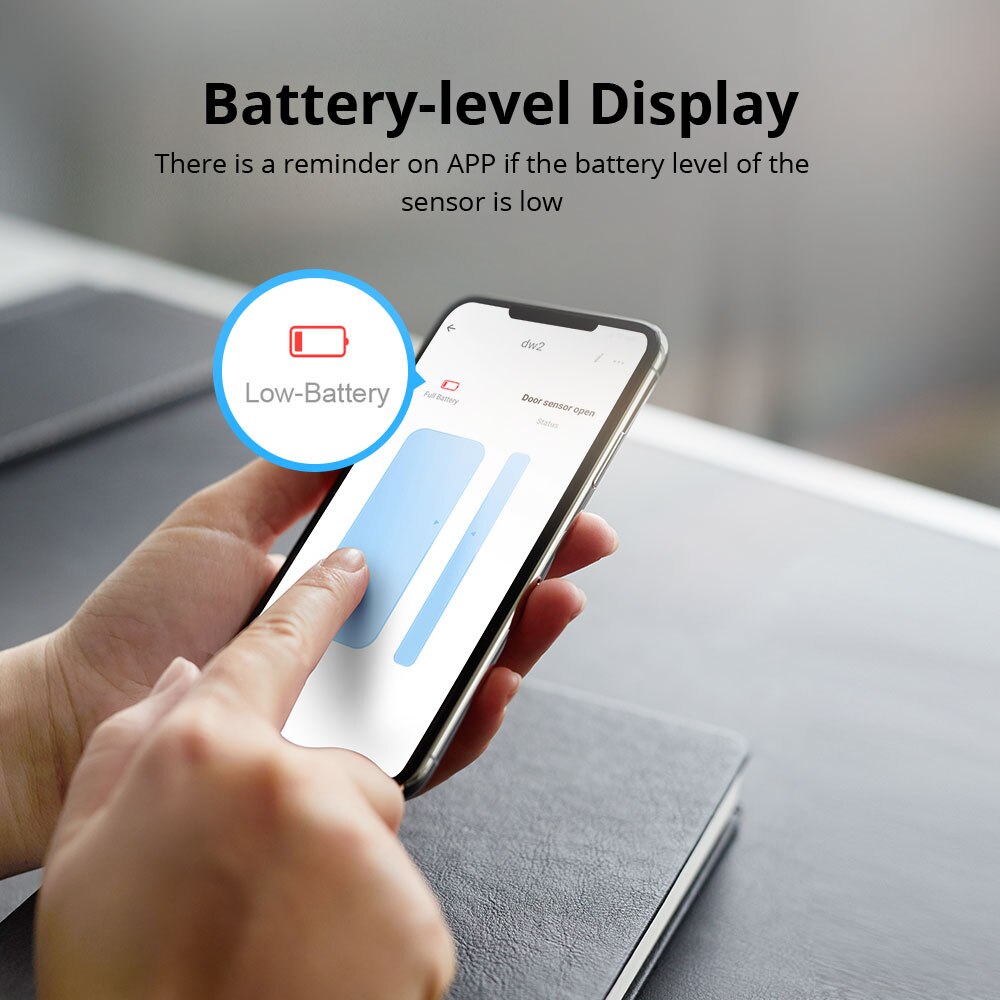 Sonoff DW2 Wifi Wireless Door Window Sensor Smart Home Remote Control Linkage with SONOFF Device No Hub Required Via Ewelink APP