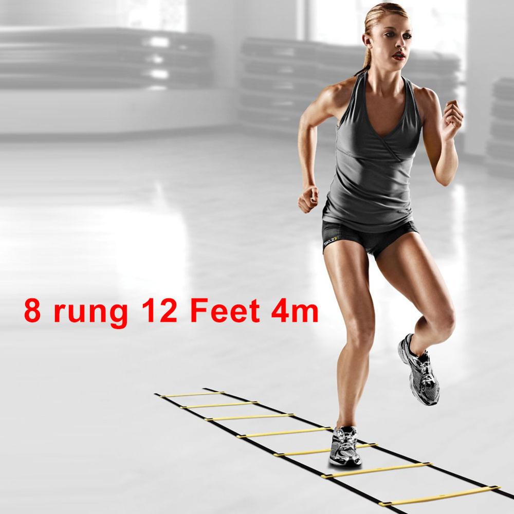 4 stilarter 5/8/10/11 ringede nylonremme træning stiger smidighed hastighed stigen trapper til fodbold og fodbold hastighed stige udstyr: 8 ringede 12 fødder