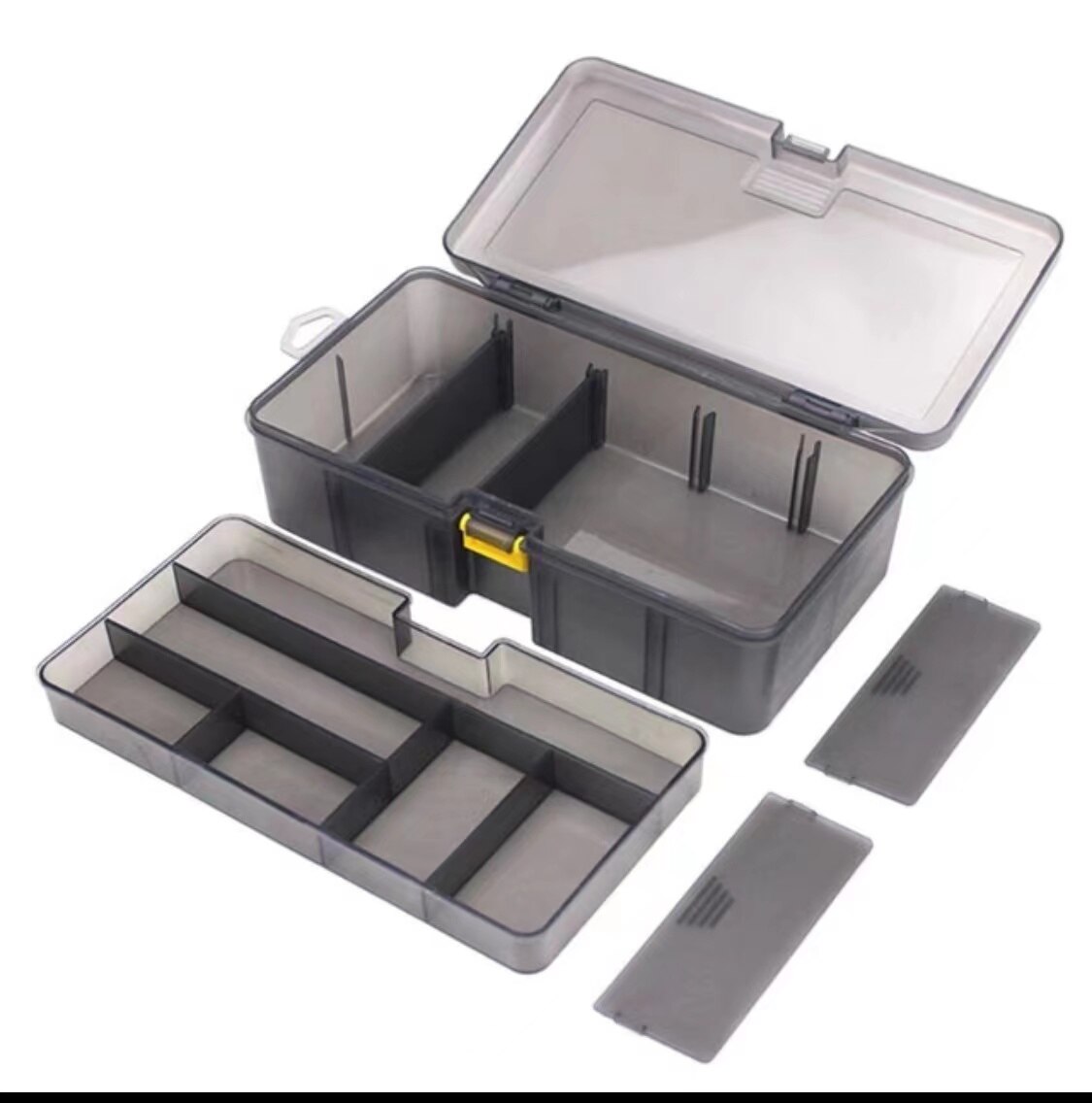 Multi-division Dual Layer Tool Storage Box Multifunctional Organize Fishing Lure