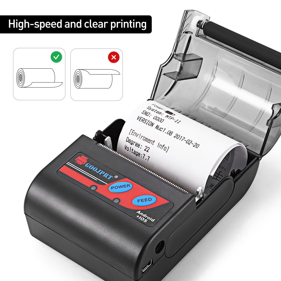 Mini Empfang 58mm Bluetooth Drucker Thermische Rechnung Taxi Drucker Für Loyverse POS SII e-Boleta USB kabellos Empfang maschine Drucker