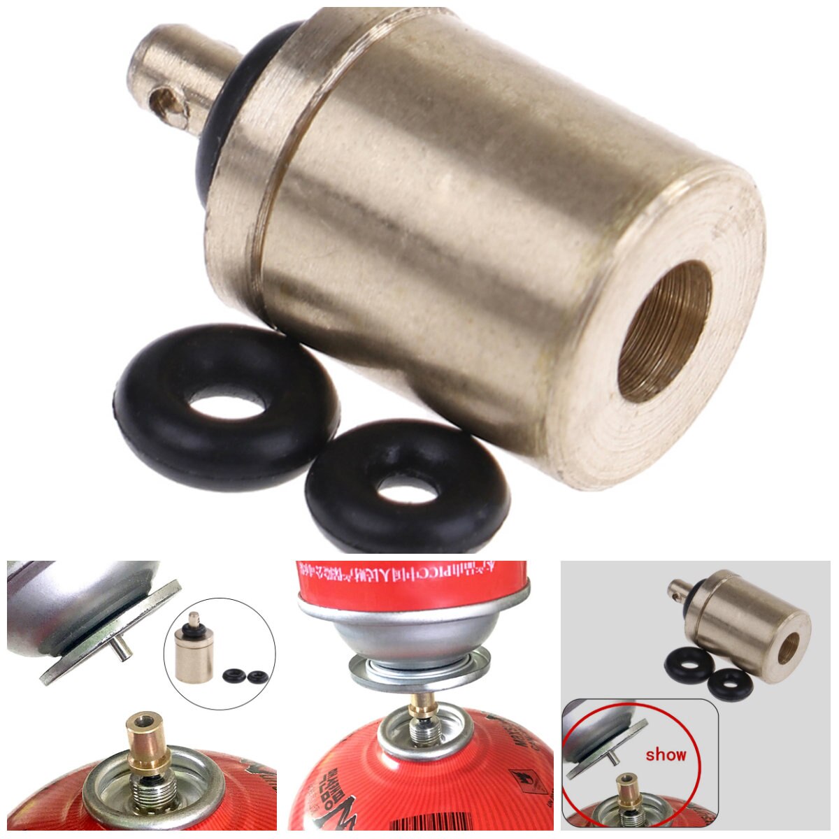 Adaptador para recarga de Gas para acampada al aire libre, tanque de Gas Kachel, Brander, accesorios, wandeles, Opblazen, Butaan, Bus, 1 ud.