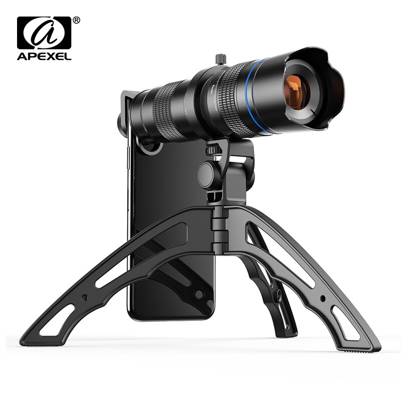 Apexel Hd 20x-40x Zoom Telescoop Telelens Monoculaire Mobiele Lens + Selfie Statief Afstandsbediening Monoculaire Voor Alle Smartphone