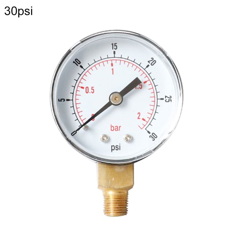 Trykkmåler 52mm 1/4 "bspt vertikal 15,30,60,100,150,300 psi & bar bunnfeste: Hvit
