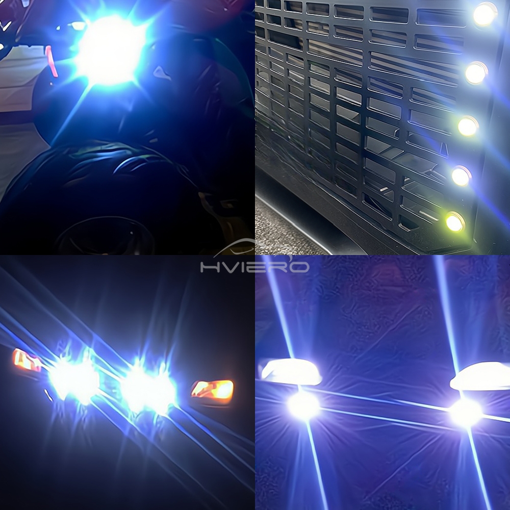 Luces antiniebla de estacionamiento de marcha atrás, 18mm, Auto DRL DC 12V, Led, ojo de águila, bombilla de carcasa plateada, lámpara de señal de giro de marcha diurna, respaldo, 1 Uds.