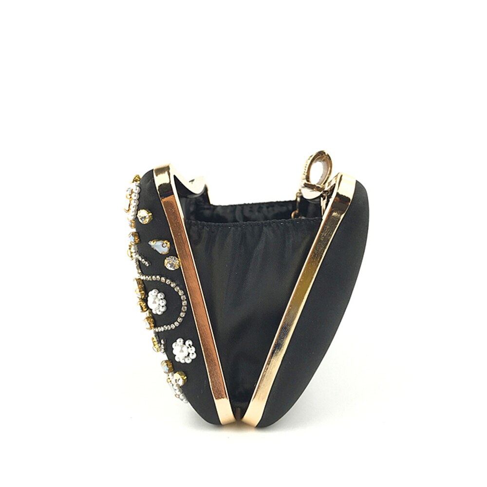 BaoYaFang Frauen Luxus Schwarz Kristall Handtaschen Partei Abend Taschen frau Hochzeit tasche für braut Kette Schulter Taschen Schild Kupplungen