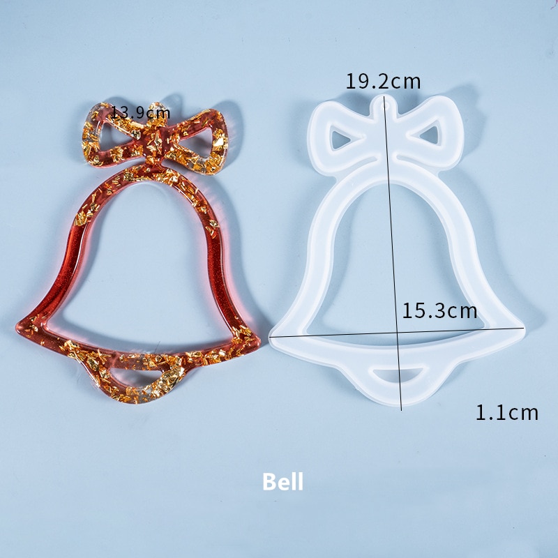 Christmas DIY Crystal Resin Silicone Mold Christmas Tree Bell Moon Mold Resin Craft Making Christmas Tree Decoration: bell