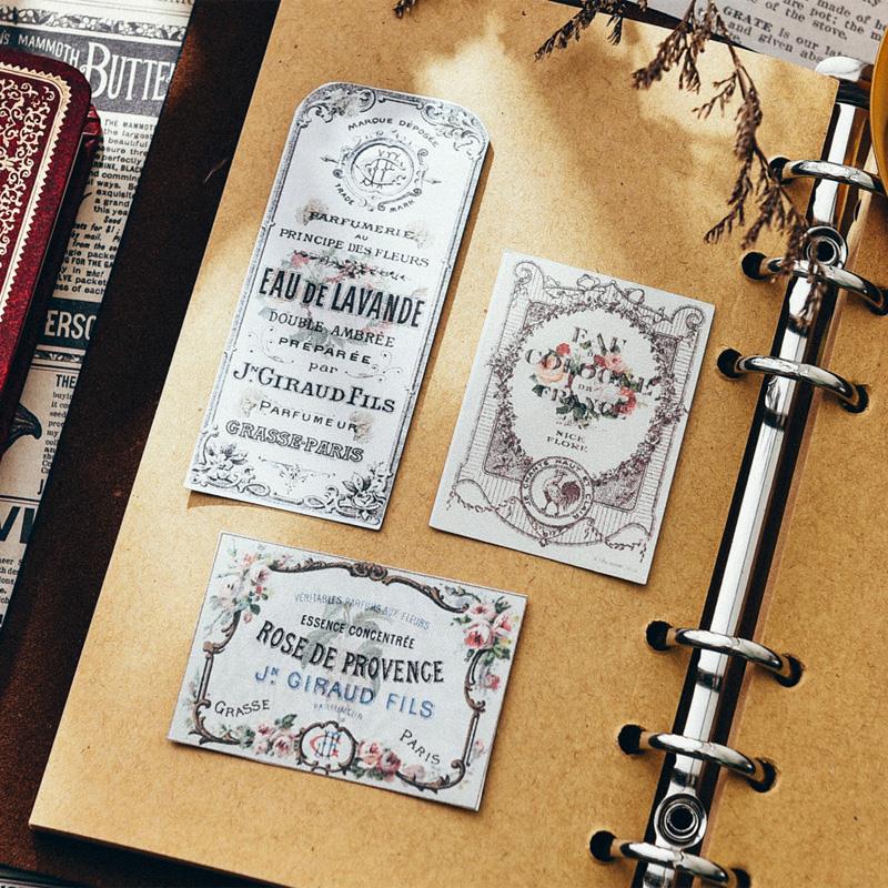 10Pcs Vintage Français Étiquettes Billets Autocollants - DIY Artisanat Scrapbooking Album Junk Journal Planificateur Décoratif
