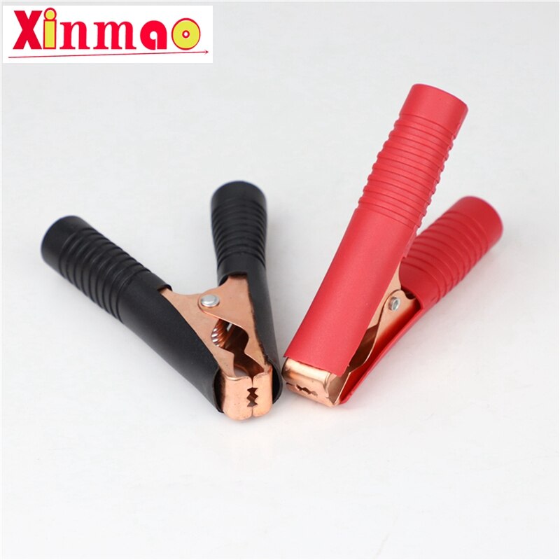 2pcs Car Alligator Clips Battery Clamps Crocodile Clip 100A Red+Black