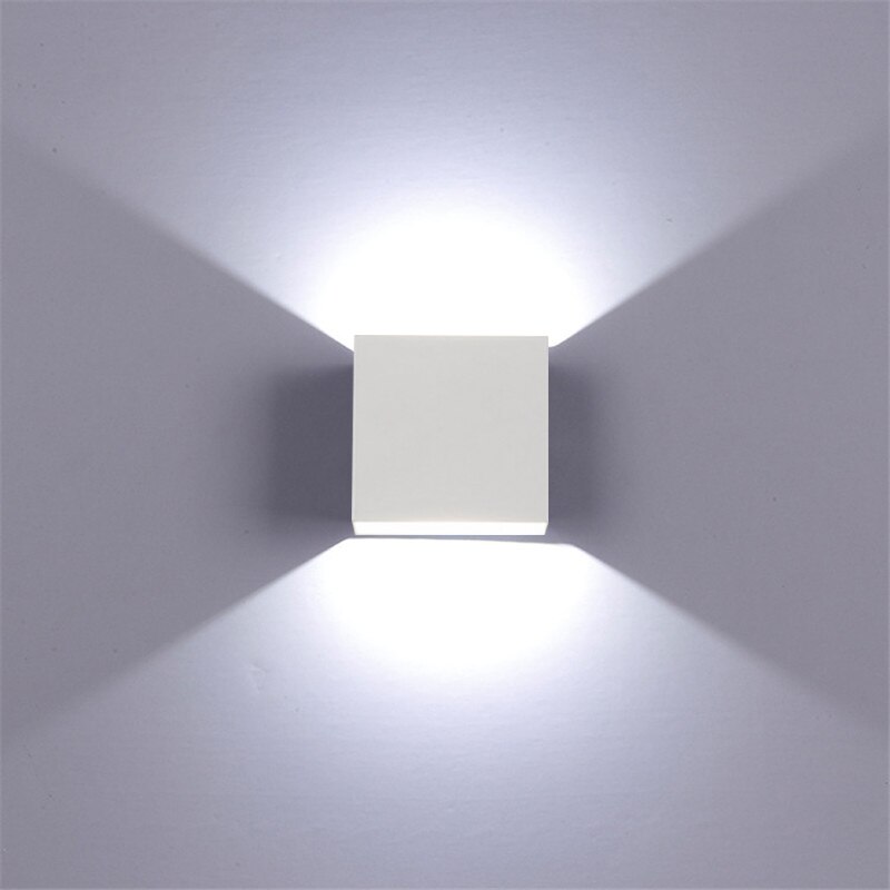 Indendørs væglampe 6w led-armaturgang kvadratisk væglampe soveværelse led-væglamper hvid / sort farve
