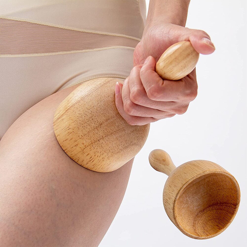 Handheld Wood Roller kijek do masażu drewniany masażer brzucha do uda Butt noga do masażu mięśni Release Anti Cellulite