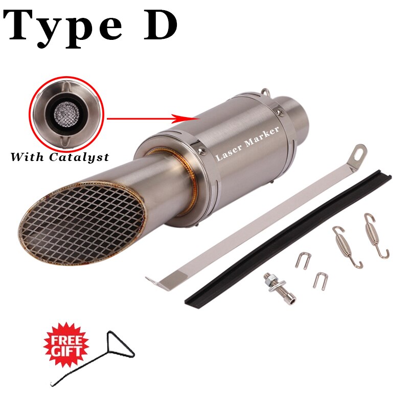 51mm motorcycle pipe exhaust GP project cafe racer With Catalyst Motorcycle Exhaust Pipe Muffler for R6 trk 502 KTM MT09 Exhaust: Type D