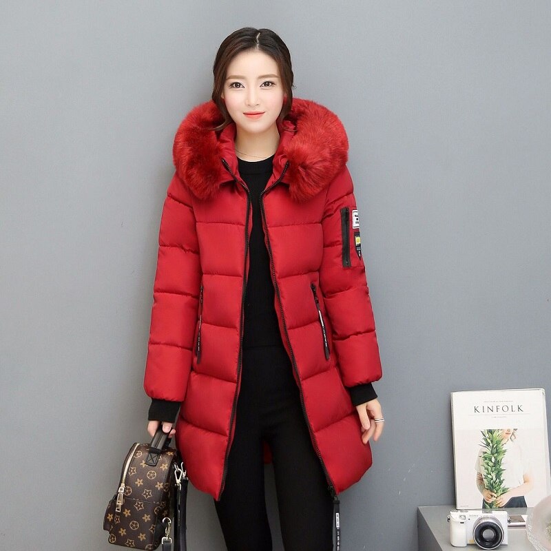 Parka femmes hiver manteaux Long coton décontracté fourrure à capuche vestes femmes épais hiver Parkas femme pardessus manteau MLD1268