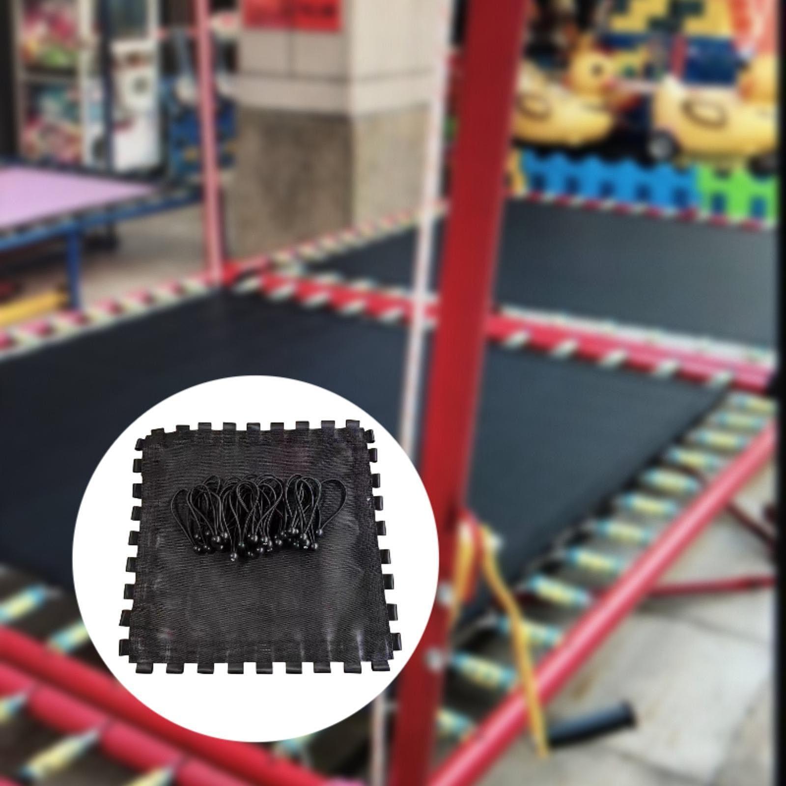 Trampoline Replacement Mat Easy to Install Reliable Trampoline Mesh Mat with 36 Ball Bungee Cords for Gymnastics Workout