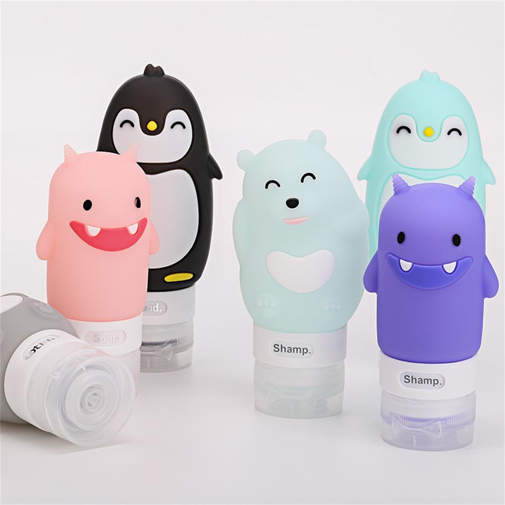 60/80/90 Ml Food-Grade Siliconen Flessen Makeup Shampoo Douchegel Lotion Sub-Bottelen Buis leuke Reizen Squeeze Lege Fles