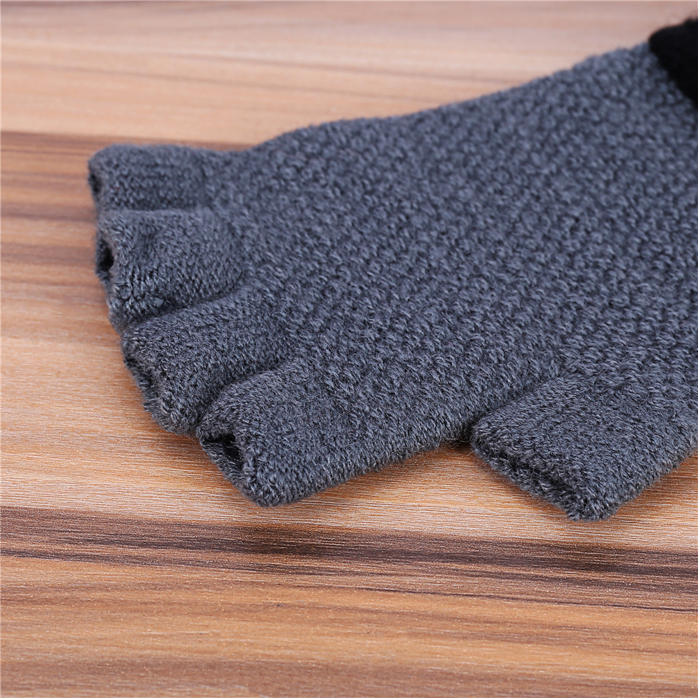 invierno cálido para hombre Guantes gruesos de lana de punto de medio dedo Guantes sin dedos Guantes Luva Handschoenen Rekawiczki