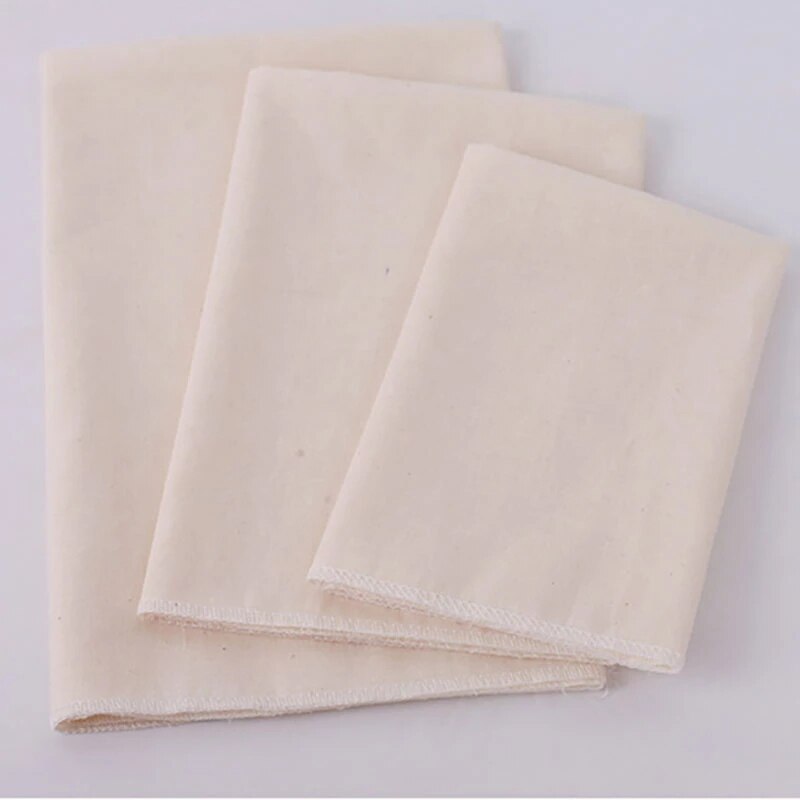 Tela grande de muselina ultrafina reutilizable para colar, cocinar, hacer queso, hornear, gasa de algodón blanco