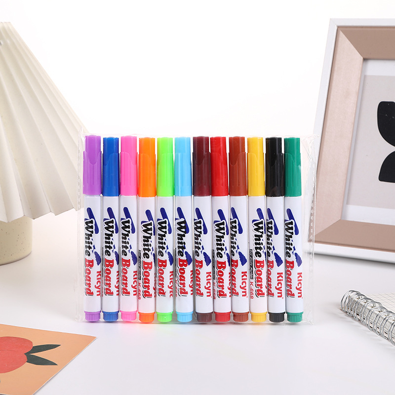 8/12 kleuren magisch water drijvende student schilderborstel whiteboard markers pen schorsing kinderen educatief schilderpen speelgoed: green