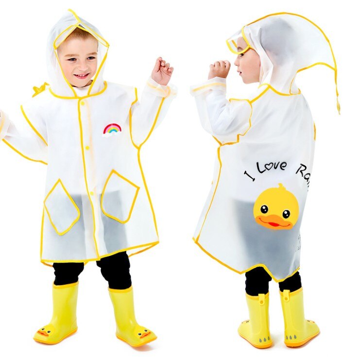 Regenmantel kinder transparent OutdoorWaterproof EVA Regen Mantel Kinder Undurchlässig Poncho Junge Mädchen Regen Mit Kapuze Jacke