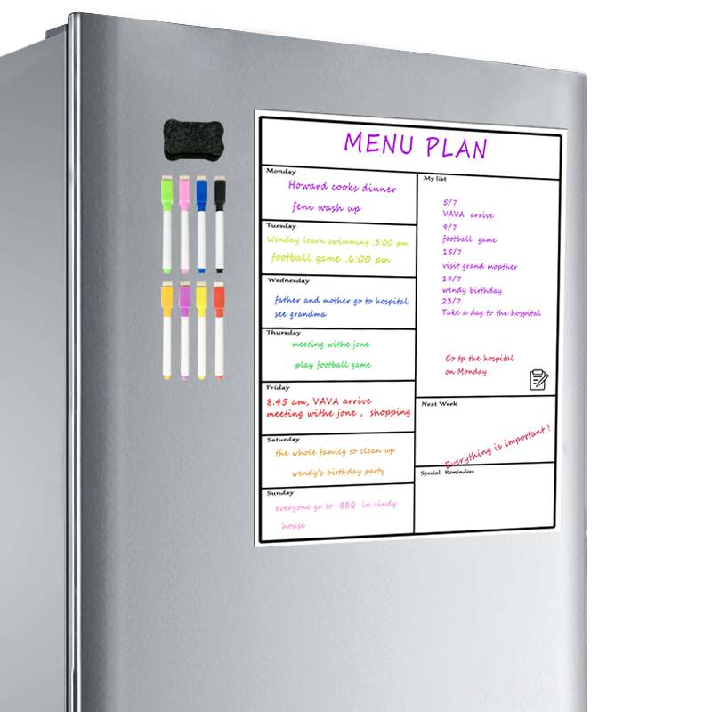 Magnetic Dry Erase Weekly Planner Board Refrigerator Weekly Whiteboard Calendar Resistant Technology Family, Home, Office Fridge