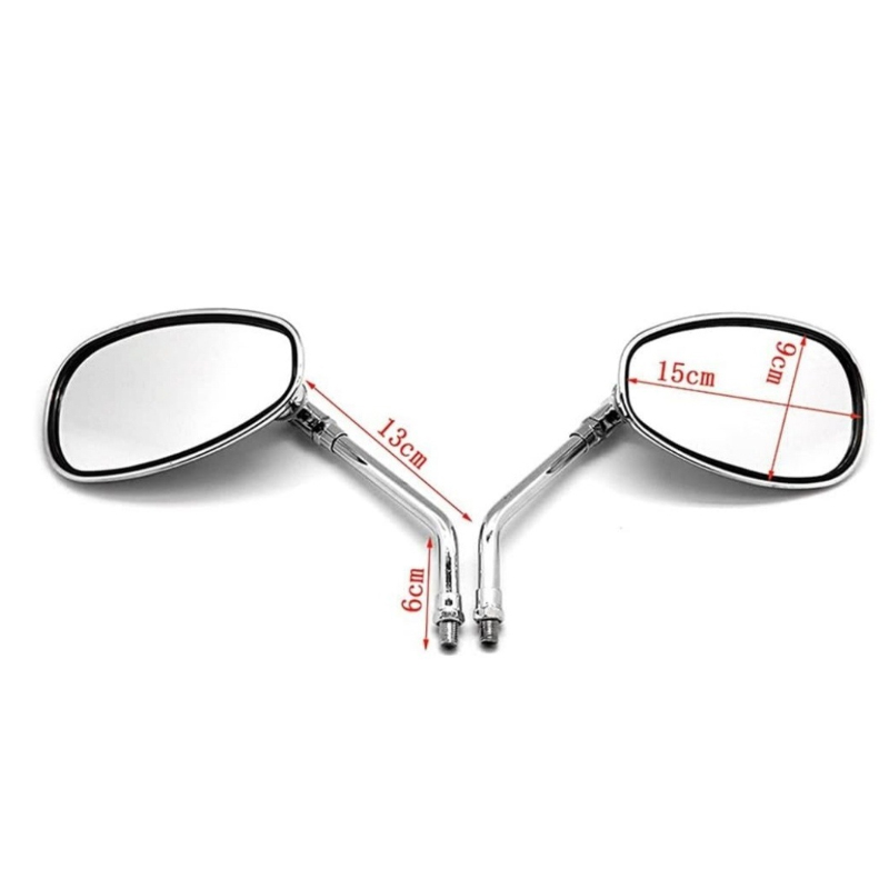 Universele chromen achteruitkijkspiegels (10mm stuks) voor motorfietsen, crossmotoren, scooters, e-bikes, cafe racers, zijspiegels en accessoires.: Default Title