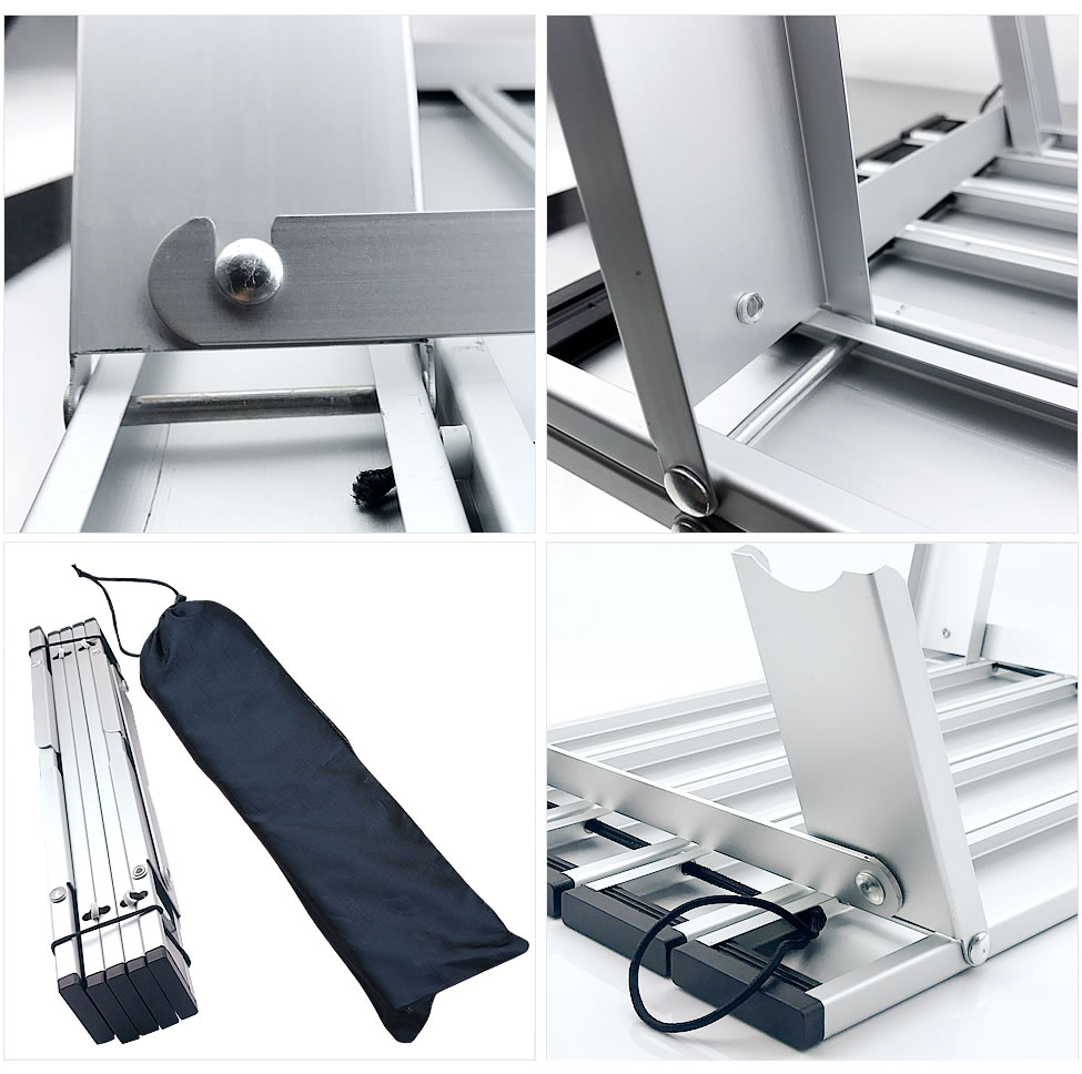 Small Folding Table Portable 2 Feet, Small Foldable Table Adjustable Height, Lightweight Aluminum Camping Table