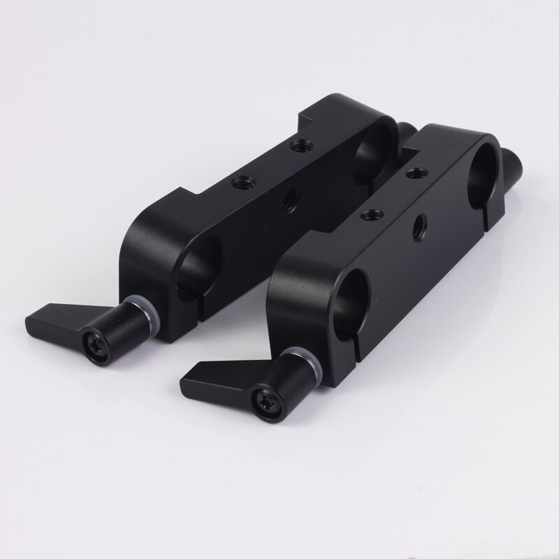 2pcs Universal Rod Clamp Block Adapter fr 15mm Rod Support Rail System DSLR Rig Camera Tripod Follow Focus Power Supply Box Cage