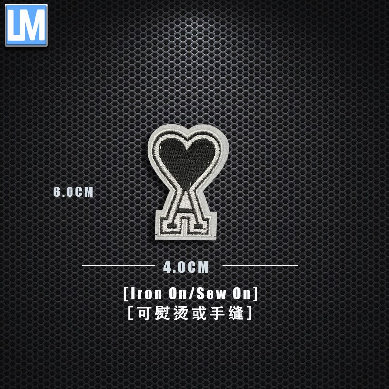 Herz EINE Stickerei kleidung zubehör Patch tuch aufkleber kleine Etikett pfirsich herz stickerei abzeichen abzeichen pfirsich: 005