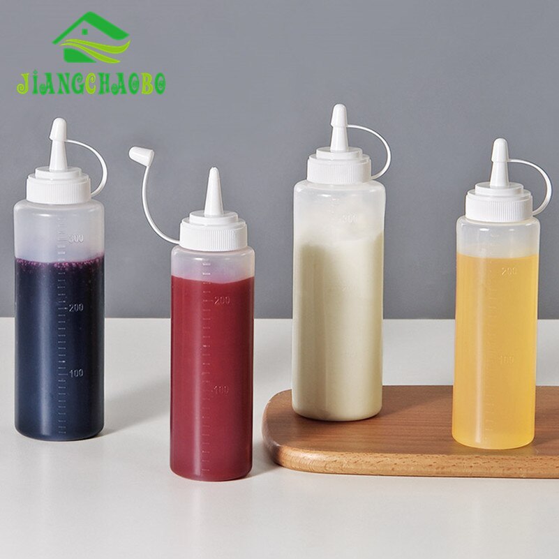 Squeeze Squirt Condiment Bottles with Twist On Cap Lids Ketchup Mustard Mayo Sauces Olive Oil Bottles Kitchen Gadget