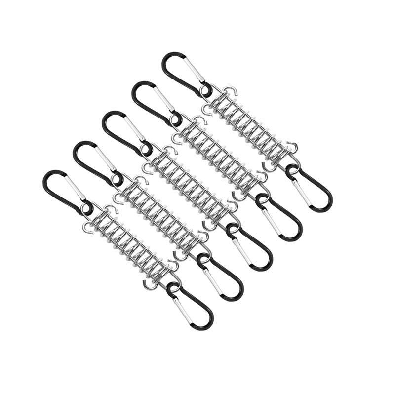 Corde à vent de tente en acier avec ressort, tendeur de tente, chevilles de pont de camping, clips de mousqueton, tendeur d'auvent, crochet de partenaires, ensemble de 5 pièces, ensemble de 10 pièces: Violet