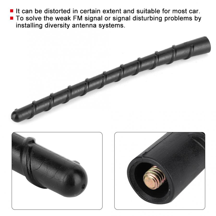 Universal 18cm / 7.1in Car Black FM Radio AM Helical Antenna Aerial Rod Mast Fit for Hyundai for KIA Rio 2 Car Radio Antenna