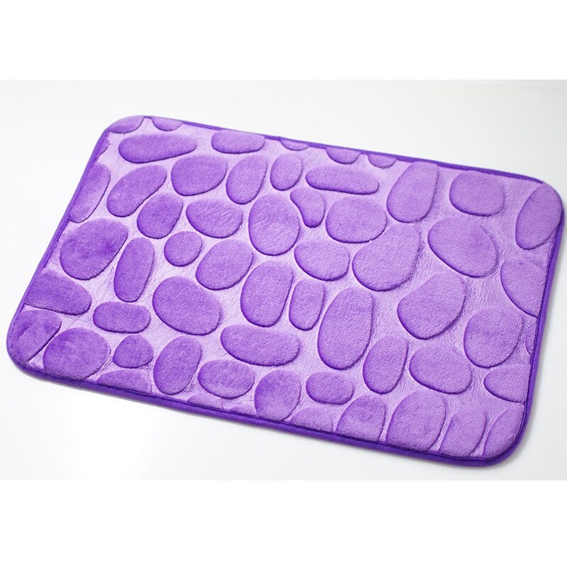 40x60cm bath mats Coral Fleece Bathroom Memory Foam Rug Kit Toilet Non-slip Mats Floor Carpet Set Mattress for Bathroom Decor: light purple 1pcs