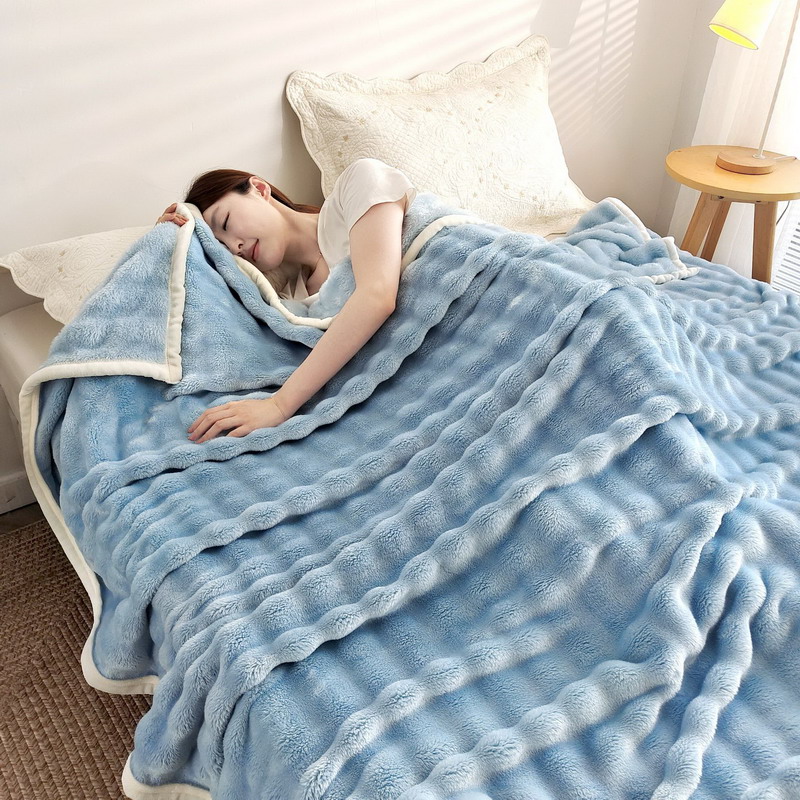 Manta de piel de conejo de franela de Color sólido, funda para siesta, manta suave para sofá, funda de lana Coral para dormitorio, fabricante al por mayor: 120 x 200 cm / Morado