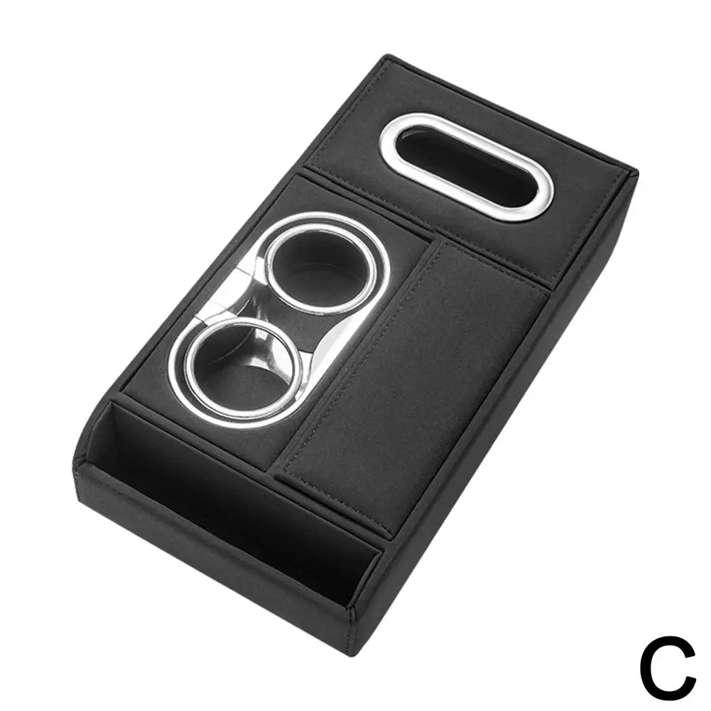 Cojín para reposabrazos de coche con portavasos, caja de pañuelos, almacenamiento, caja de elevación, cubierta de consola, reposabrazos de altura con almohadillas centrales: Gris