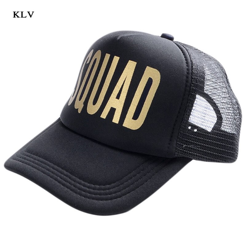 Bruden stamme snapback trucker mesh hat guld bogstaver pil bryllup baseball cap: Trup sort