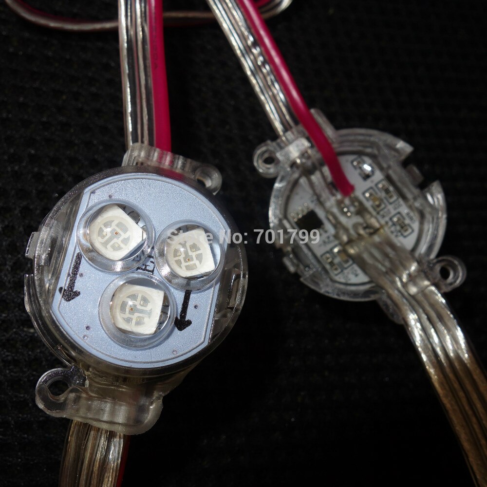30mm diameter; 12V;UCS1903;addressable led smart module;0.72W;RGB full color;transparent cover