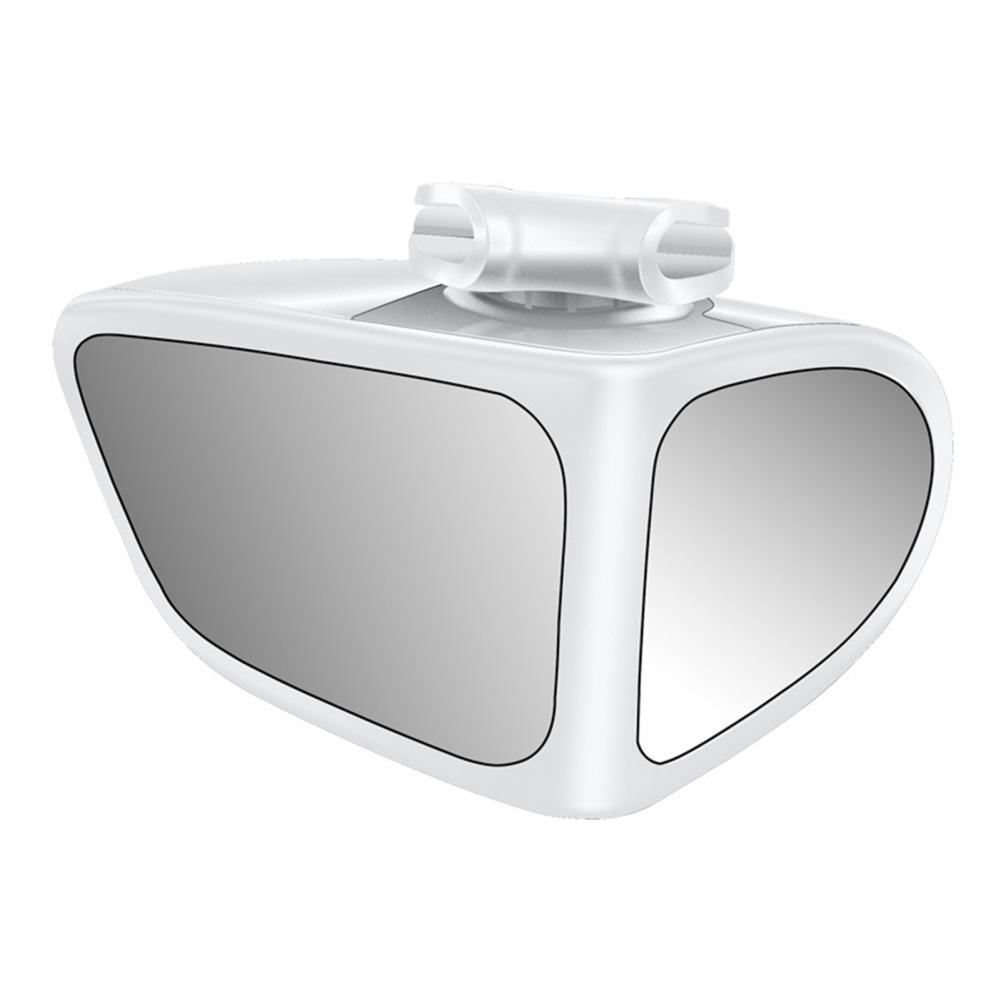 Espejo de punto ciego para coche, cristal transparente de doble cara 360 ° Espejo retrovisor izquierdo y derecho gran angular giratorio, espejo de asistencia de marcha atrás: Blanco