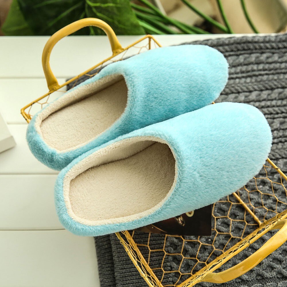 Damskor vintertofflor varmt hem plysch mjuka tofflor inomhus halkskydd vintergolv sovrumsskor chaussures  #25
