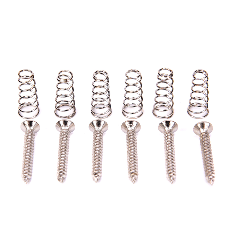 6 stücke Elektrische Gitarre Single Coil Pickup Montieren Höhe Schraube Mit Frühling 23mm * 5mm Gitarre Schrauben Federn guitarra Tornillo Resorte: Lila
