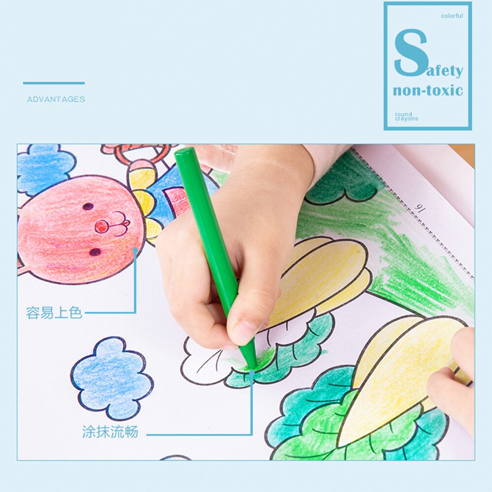 24color Paint Set Round Crayon Student Plastic Crayon Set Baby Painting Brush Custom Oil Paint Art Supplies