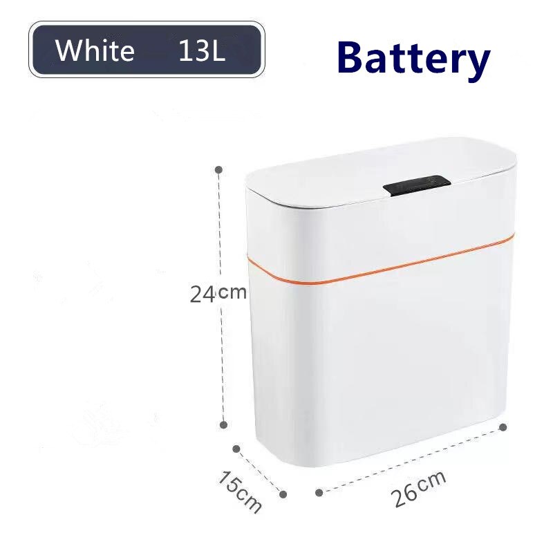 XIAOMI MIJIA 13-16L Smart Sensor USB ricaricabile automatico cestino cucina soggiorno bagno induzione domestica bidone della spazzatura: Battery White 13L