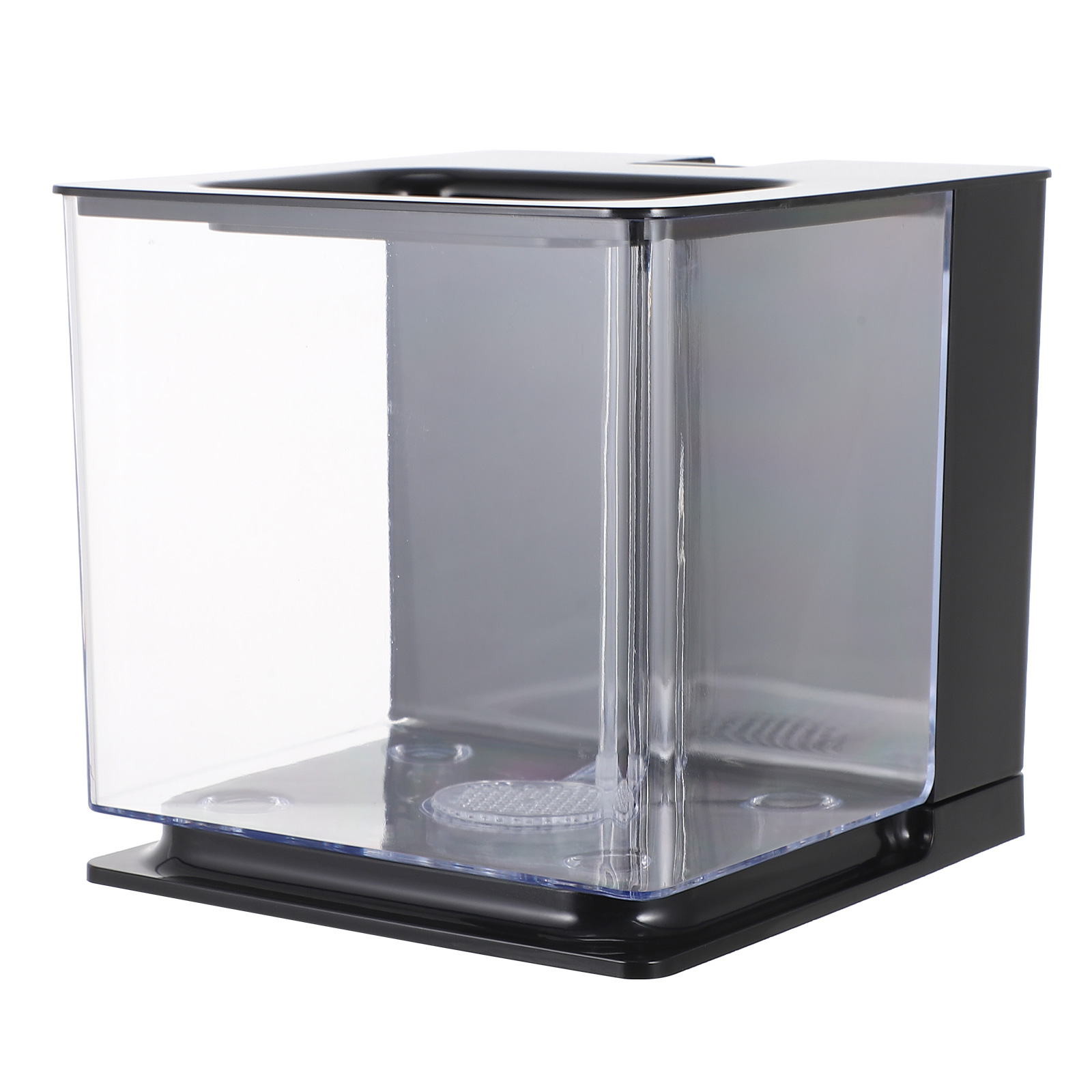 Small Fish Tank Transparent Fish Tank Fish Rearing Container Acrylic Fish Tank: Black