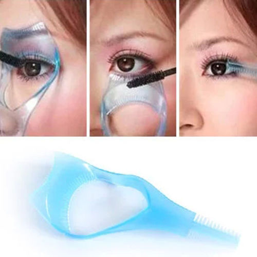 Praktische Make-Up Eye 3 In 1 Mascara Wimper Applicator Guide Card Kam Willekeurige Kleur