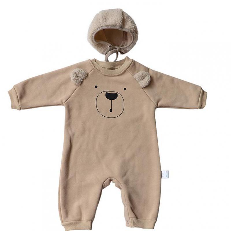 Cute Bear Ears Clothes For Newborns Autumn Winter Baby Boys Girls Long Sleeve Jumosuit Infant Kids Lovely Cotton Thick Rompers